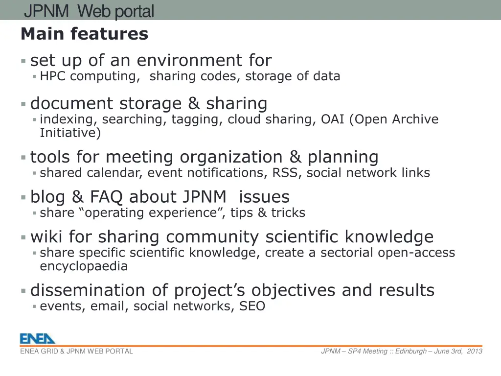 jpnm web portal main features