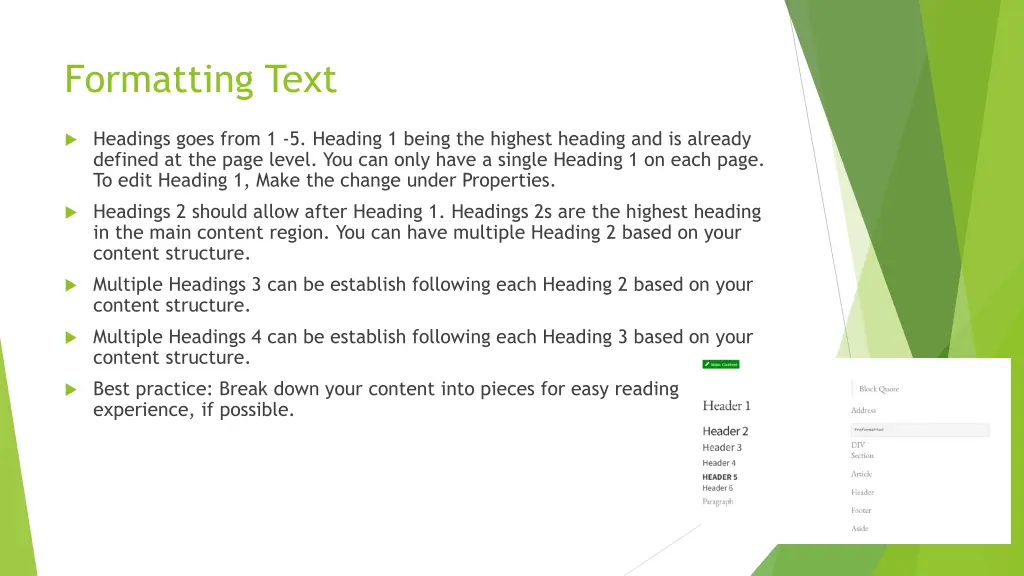 formatting text