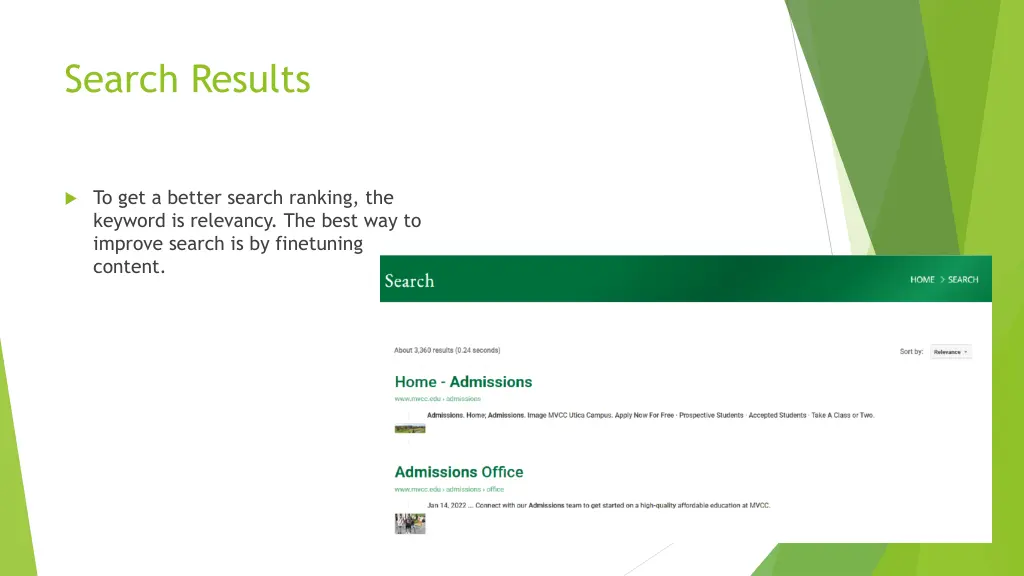 search results