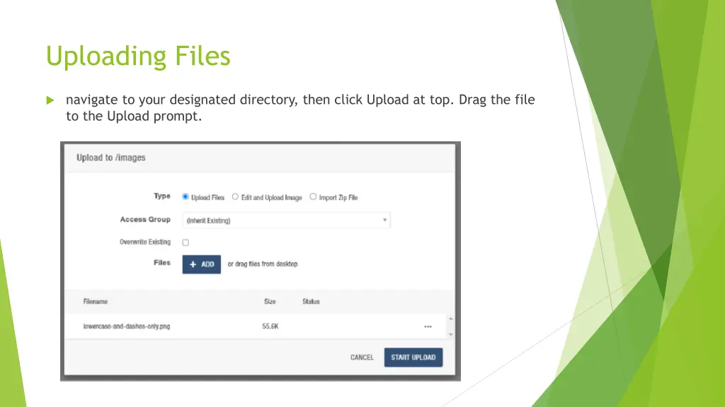 uploading files