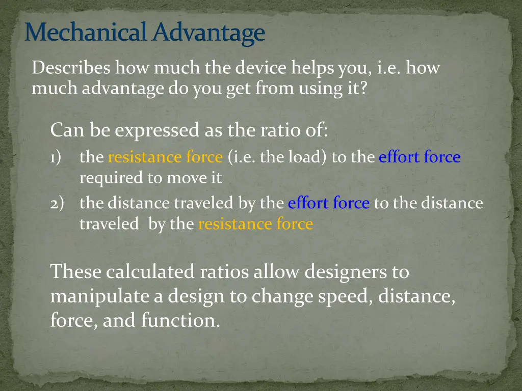 mechanical advantage