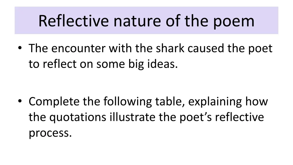 reflective nature of the poem 1
