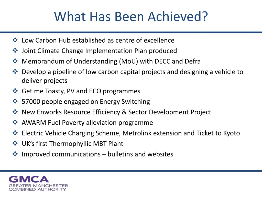 what has been achieved