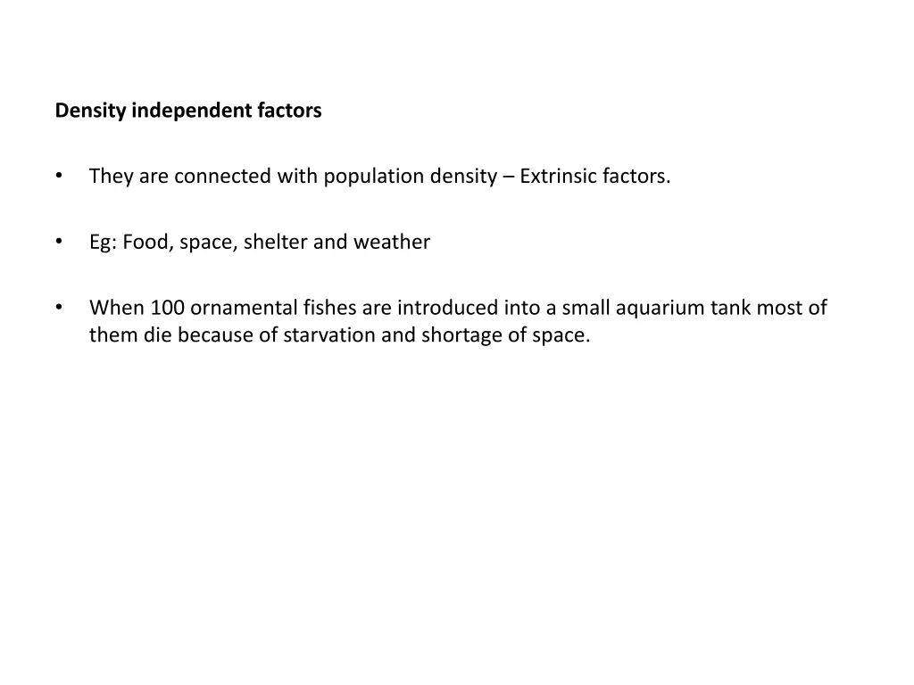 density independent factors
