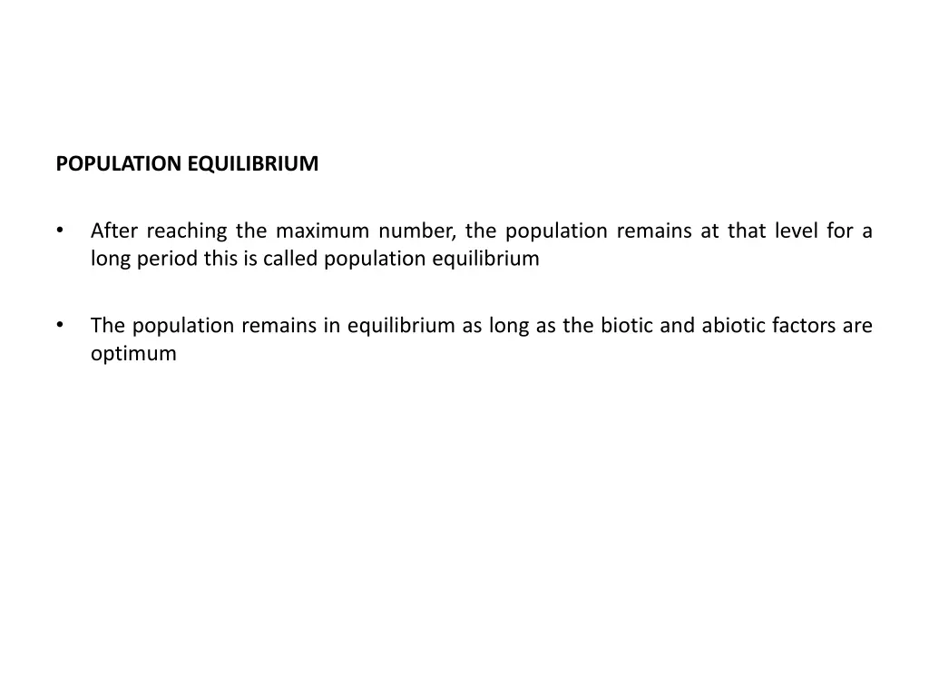 population equilibrium