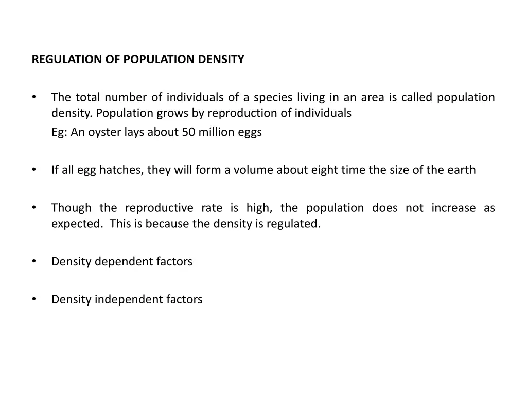 regulation of population density