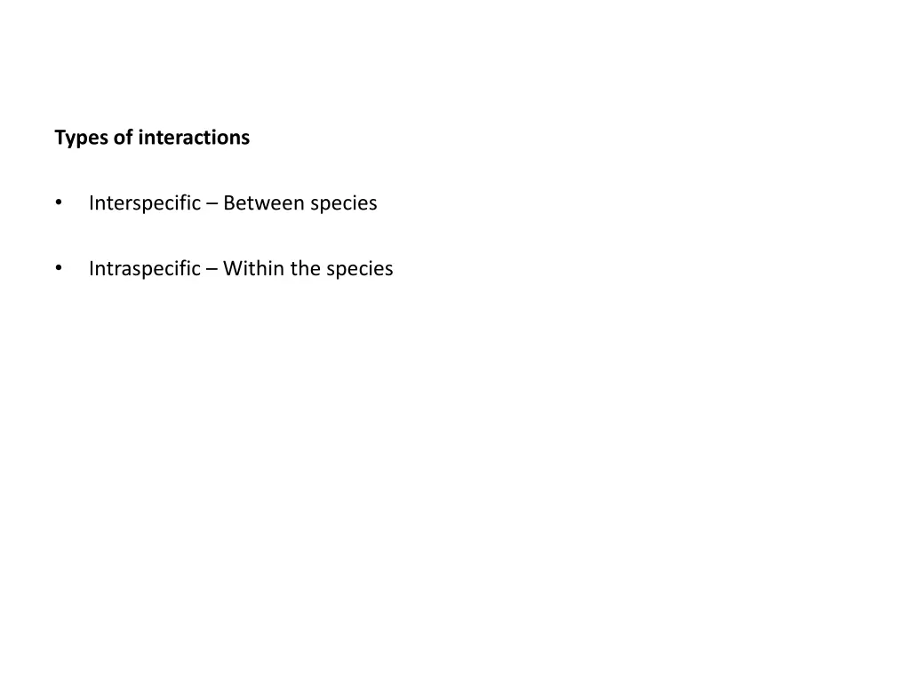types of interactions