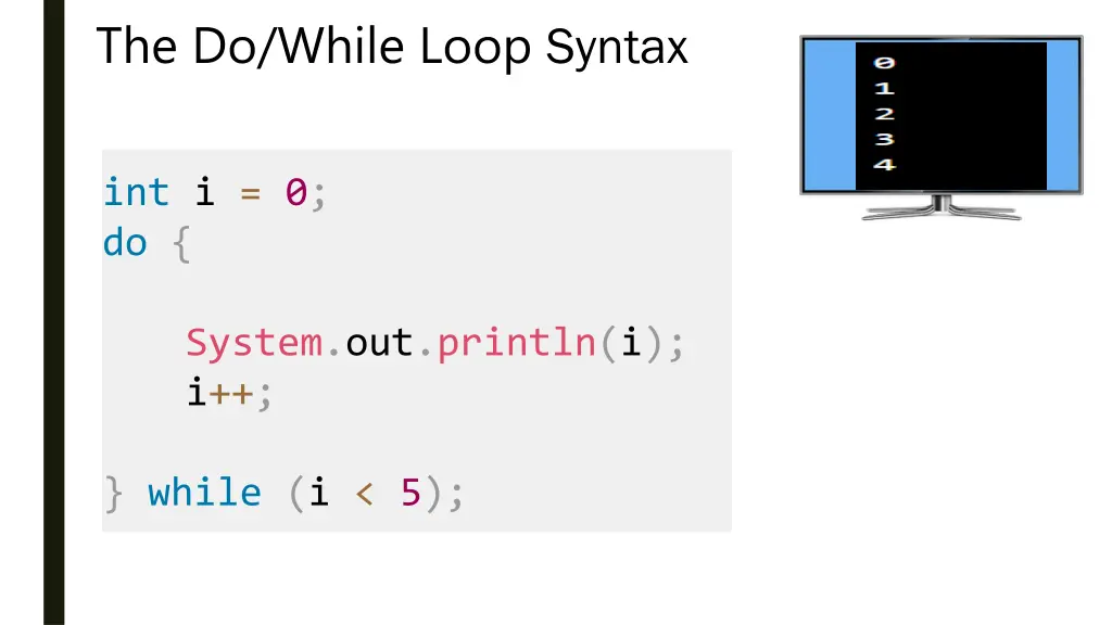 the do while loop syntax 1