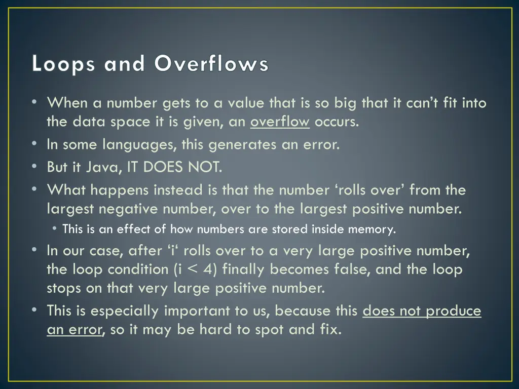 loops and overflows 2