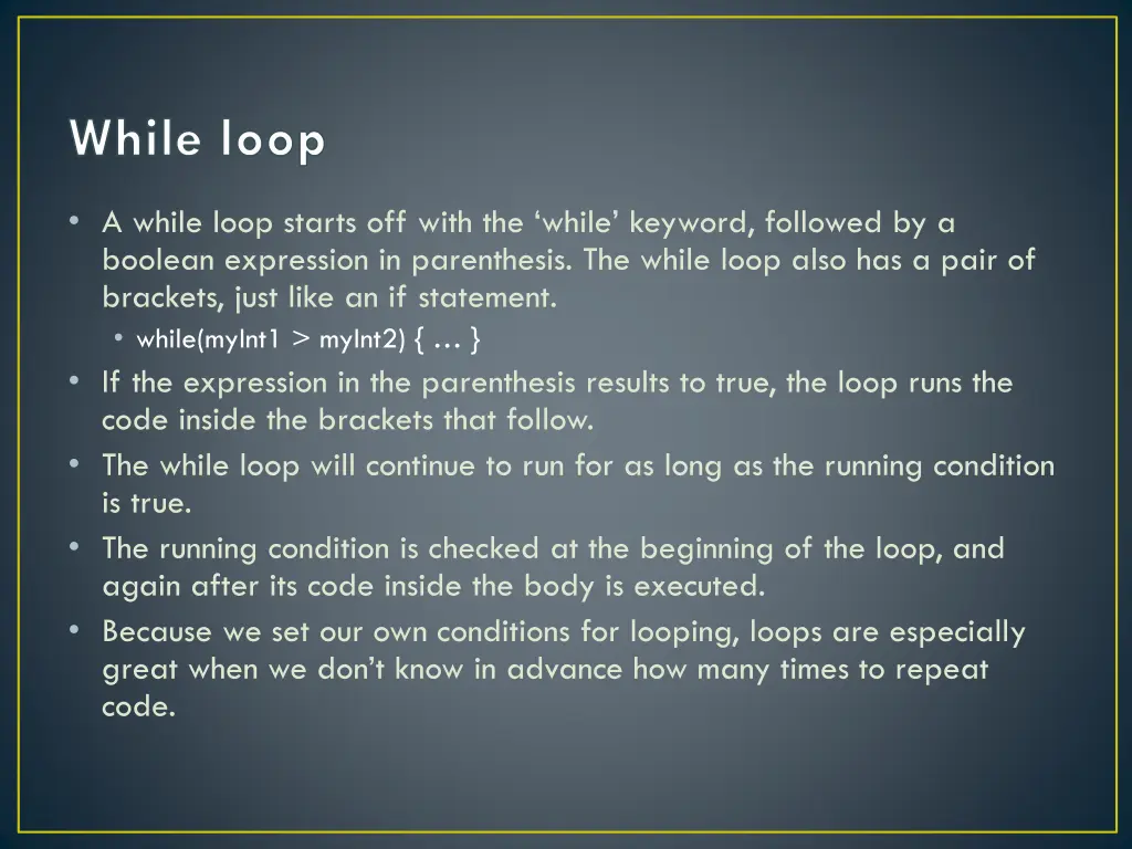 while loop 1