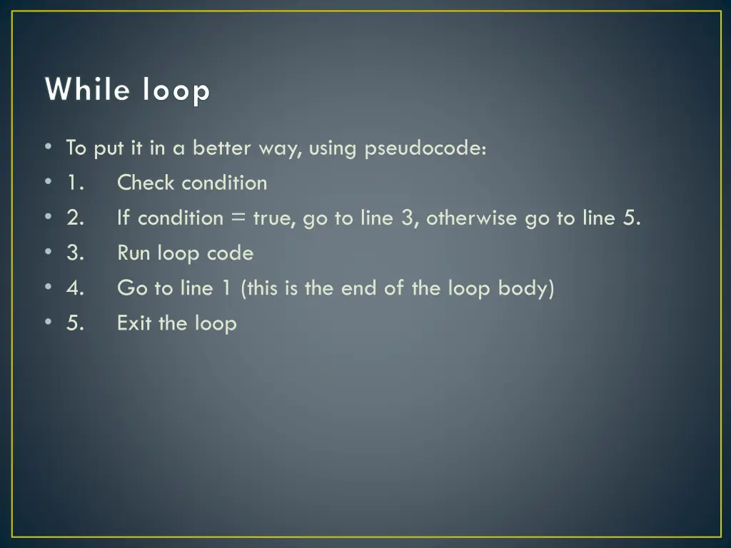 while loop 2