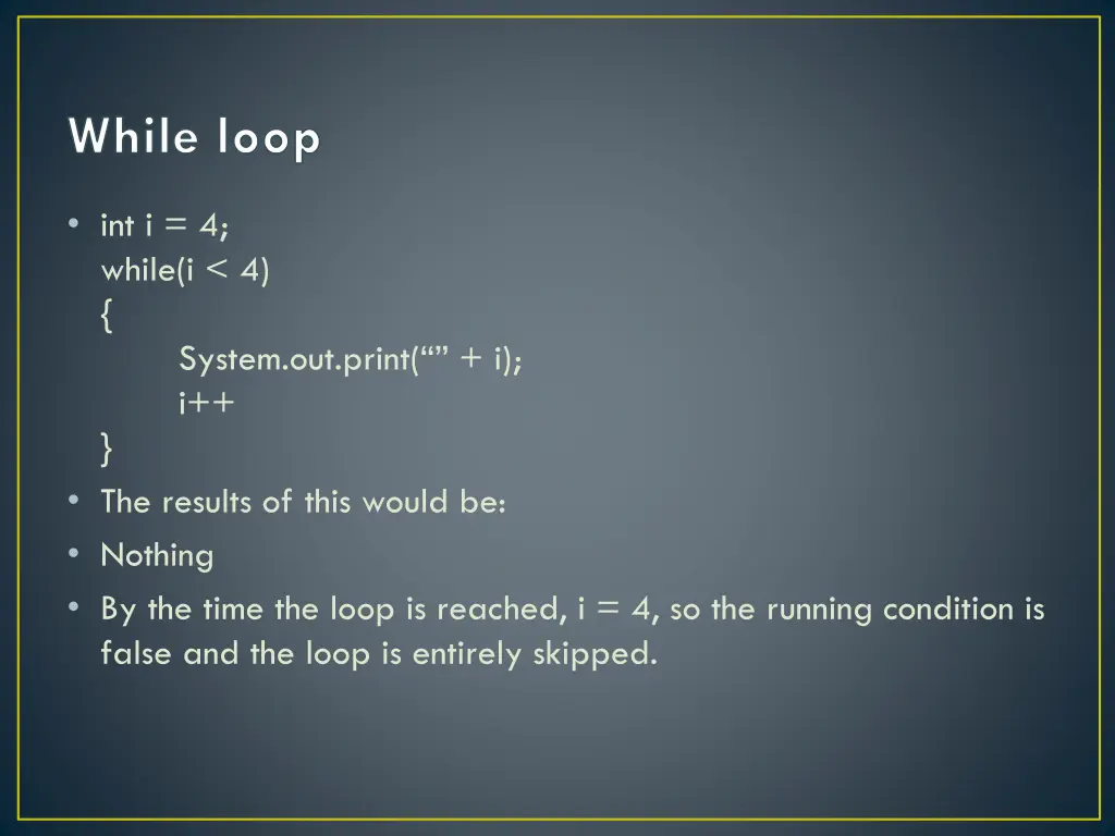 while loop 4