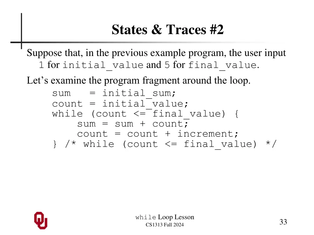 states traces 2
