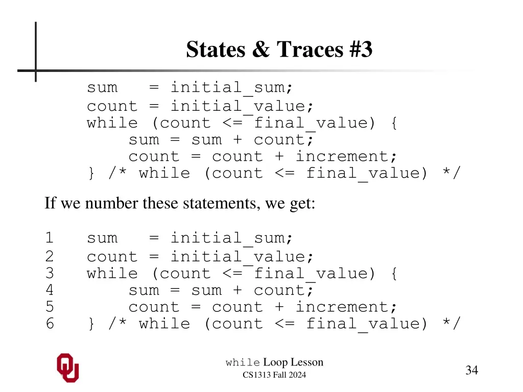 states traces 3