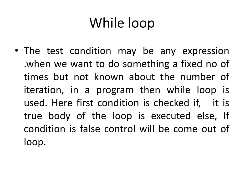 while loop