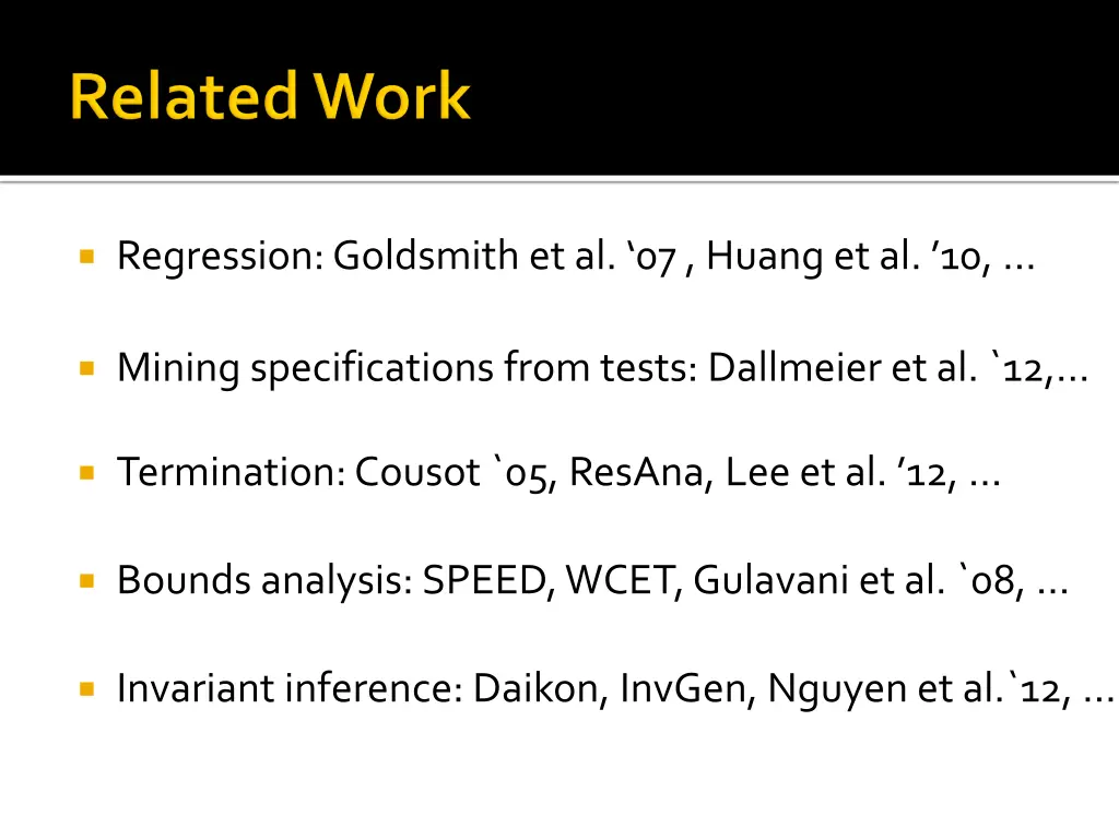 regression goldsmith et al 07 huang
