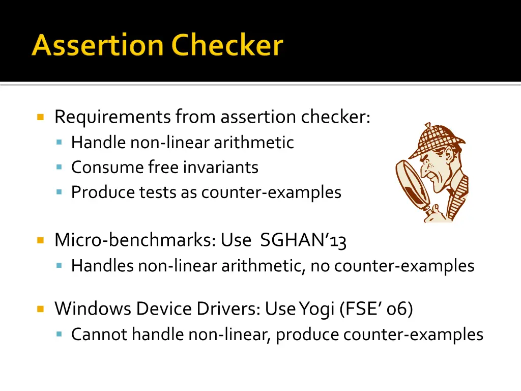 requirements from assertion checker handle