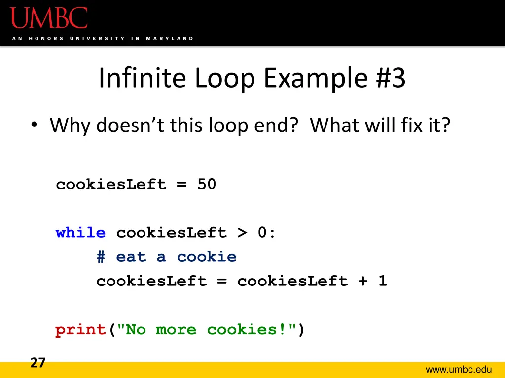 infinite loop example 3
