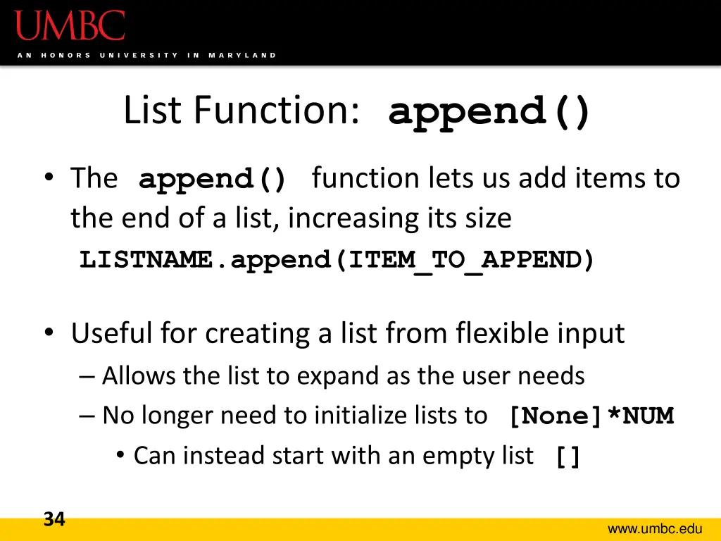 list function append