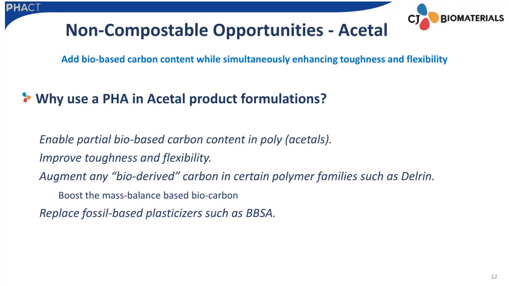 non compostable opportunities acetal