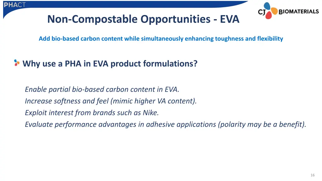 non compostable opportunities eva