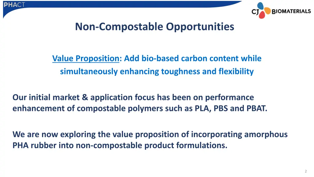 non compostable opportunities