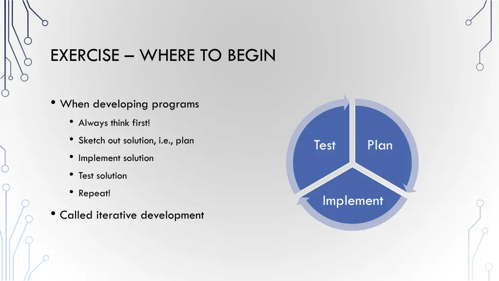exercise where to begin