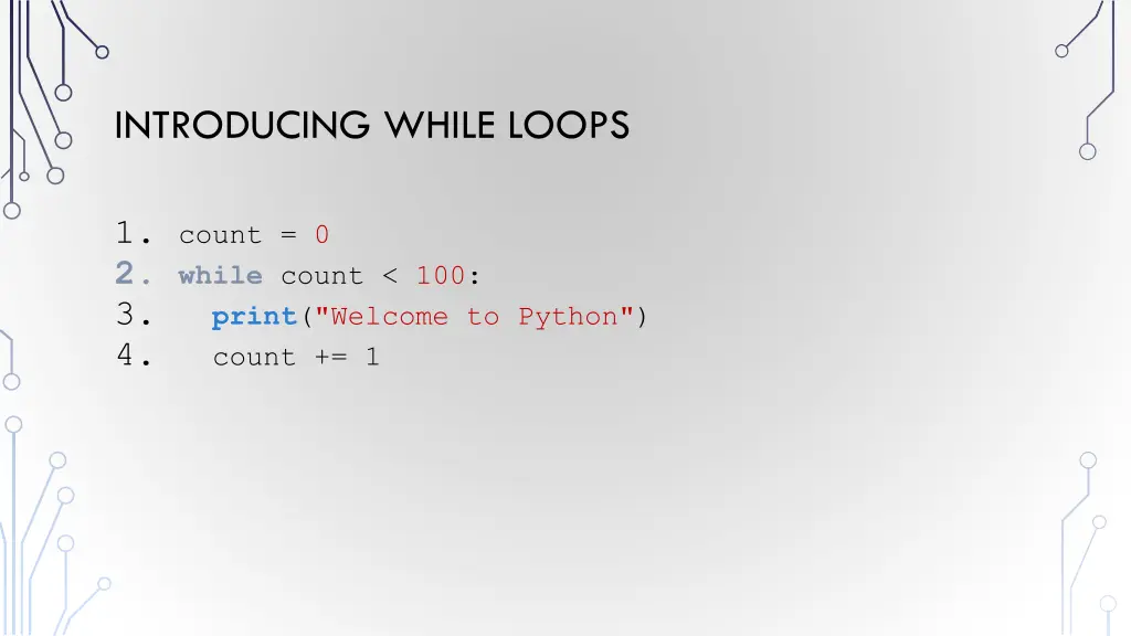 introducing while loops
