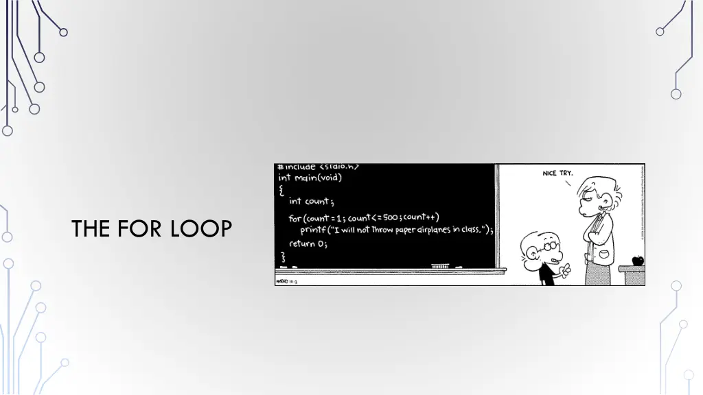 the for loop