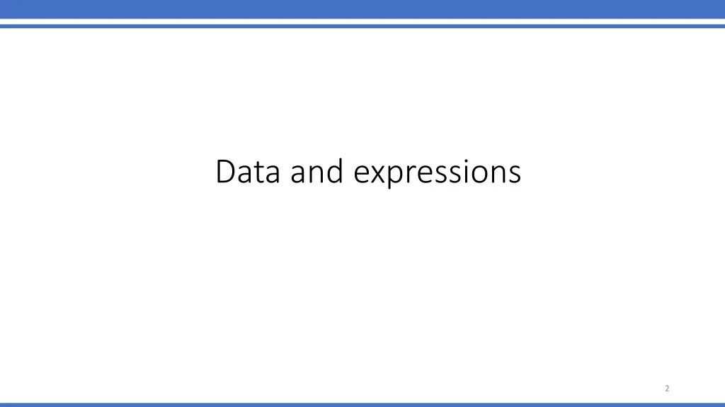 data and expressions