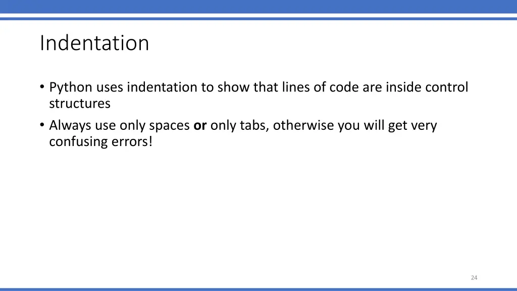 indentation