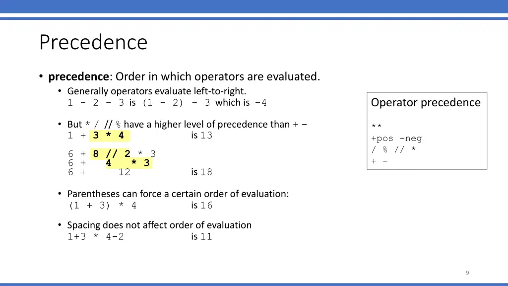 precedence