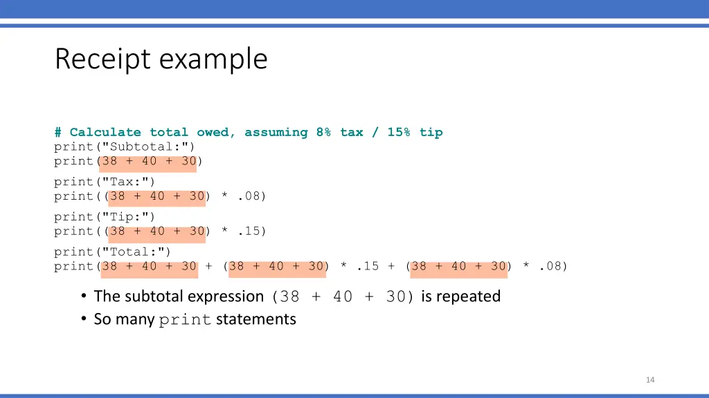receipt example