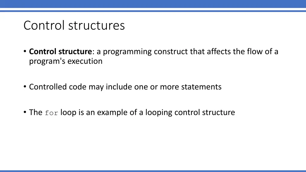 control structures