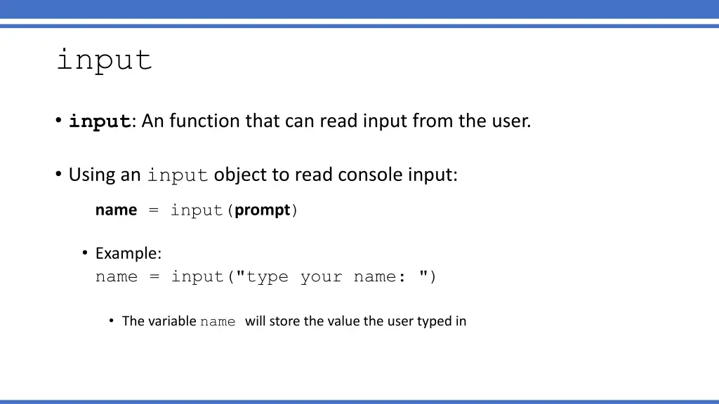 input