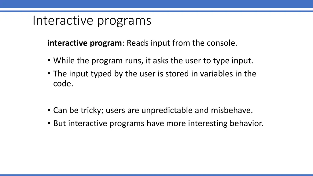 interactive programs