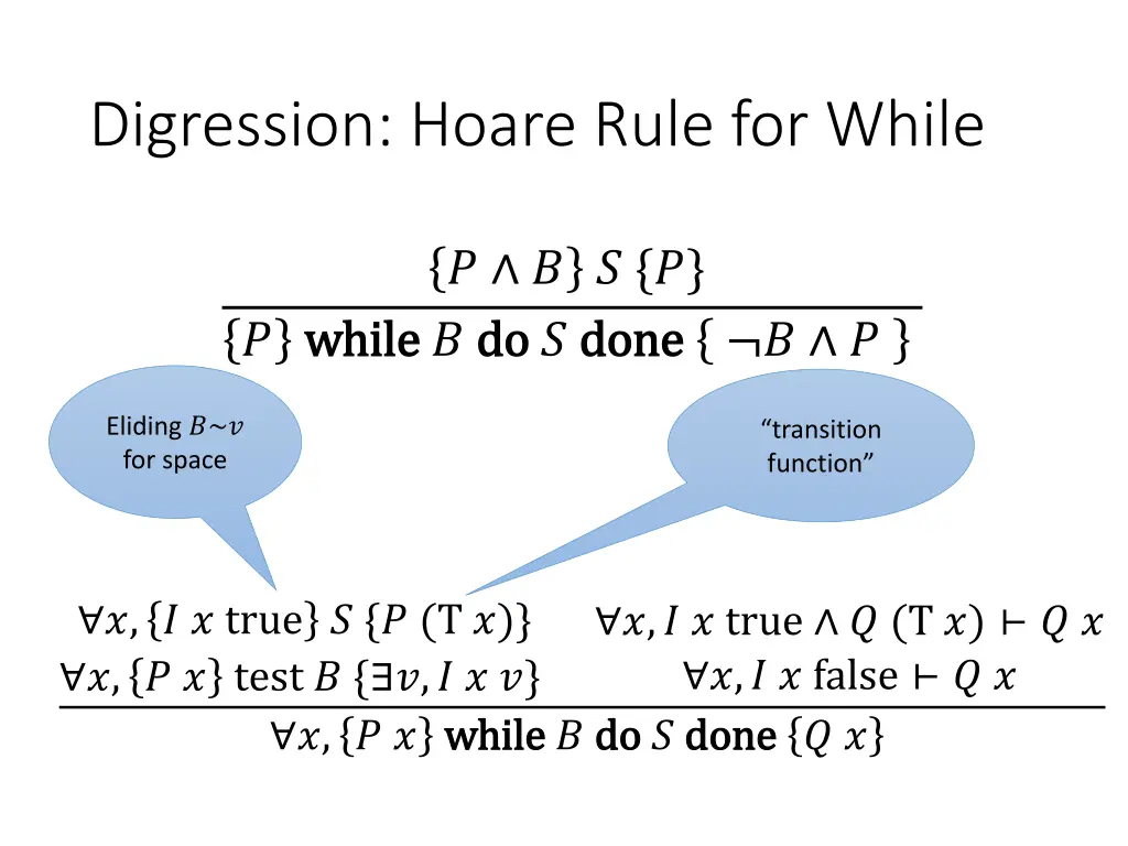 digression hoare rule for while 2