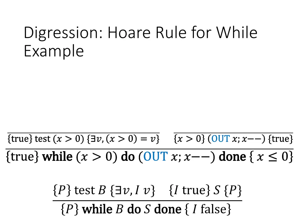 digression hoare rule for while example 2