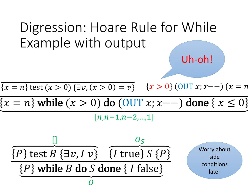 digression hoare rule for while example with 1