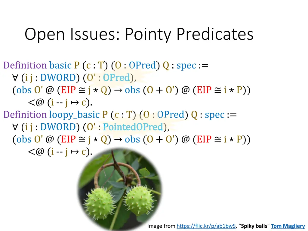 open issues pointy predicates