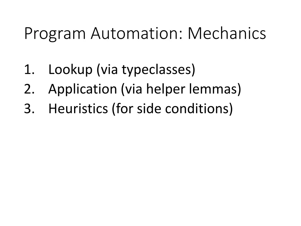 program automation mechanics
