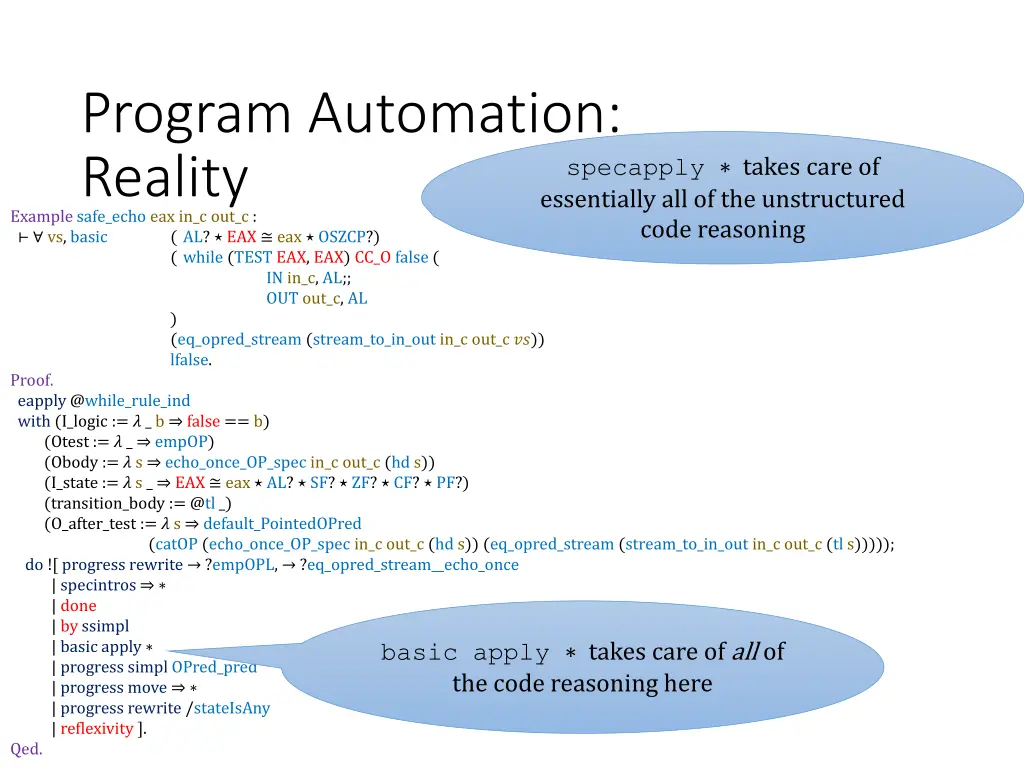 program automation reality example safe echo