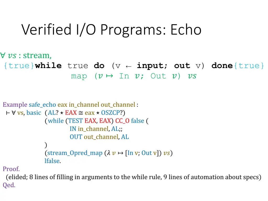 verified i o programs echo