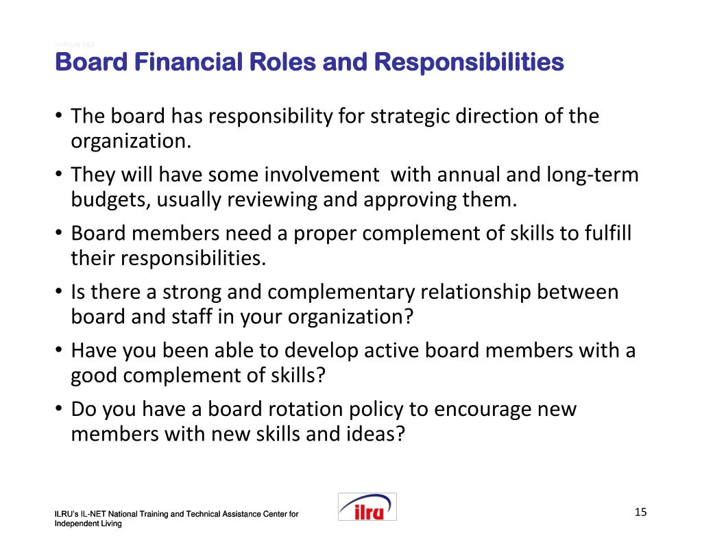 slide slide 163 board financial roles