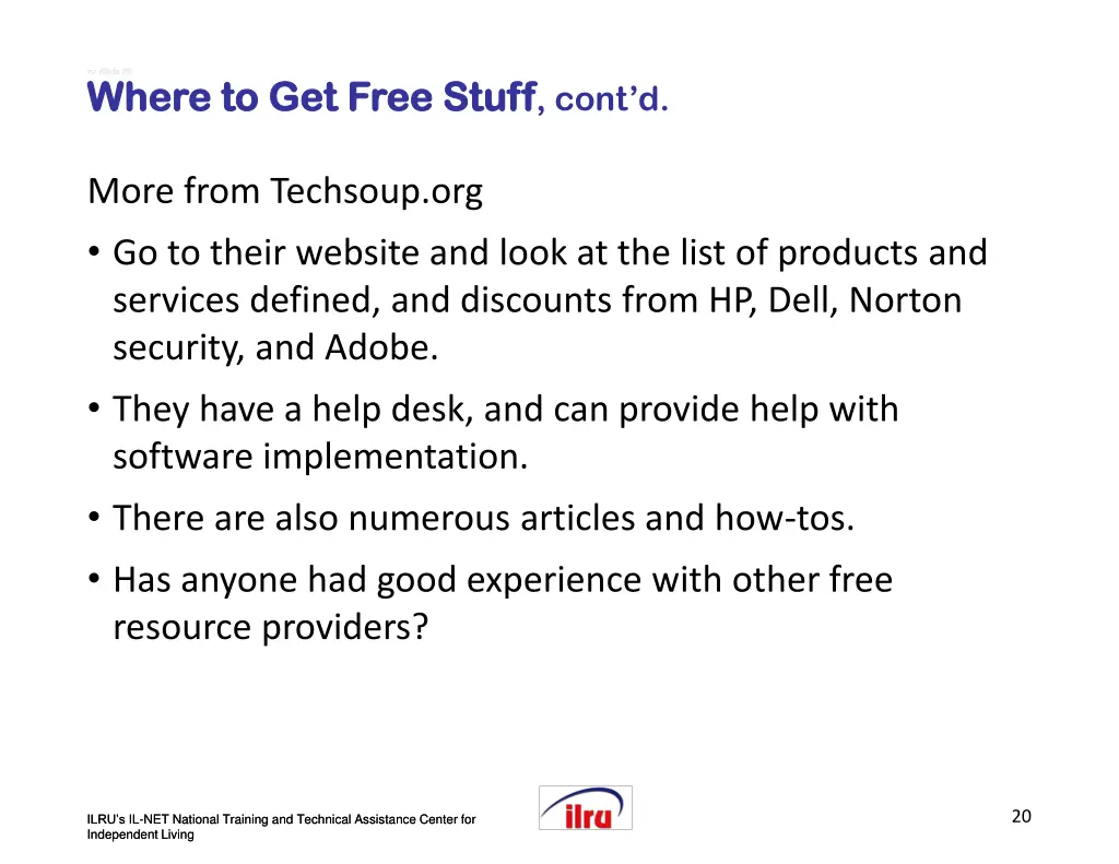 slide slide 20 where to get free stuff where