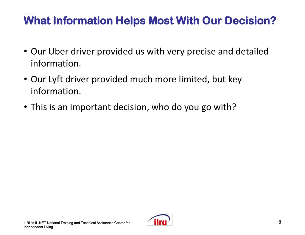 slide slide 8 8 what information helps most with