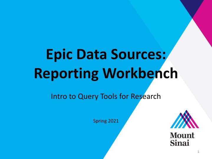 epic data sources reporting workbench