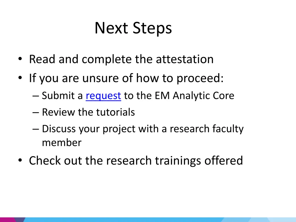 next steps
