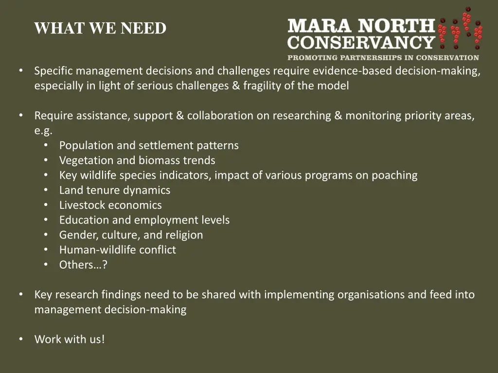 what we need