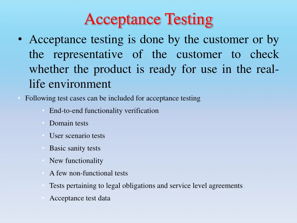 acceptance testing